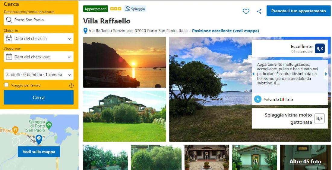 Villa Raffaello Порто-Сан-Паоло Экстерьер фото